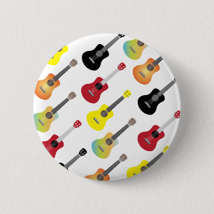 Colourful Ukulele Patterns Music 6 Cm Round Badge