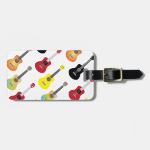 Colourful Ukulele Patterns Music Luggage Tag