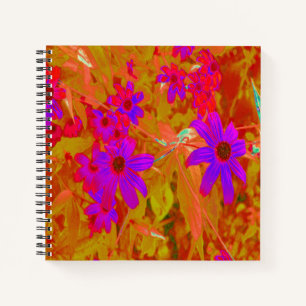 Colourful Ultra-Violet, Magenta and Red Wildflower Notebook