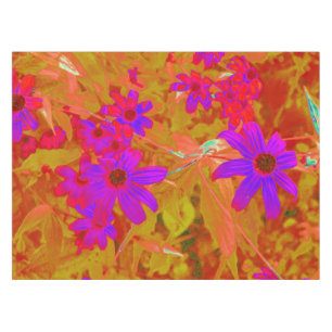 Colourful Ultra-Violet, Magenta and Red Wildflower Tablecloth