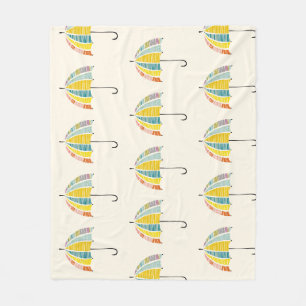 Colourful Umbrella – Bright & Cheerful Rainy Day Fleece Blanket