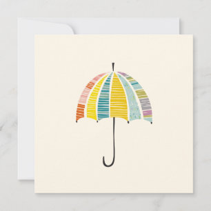Colourful Umbrella – Bright & Cheerful Rainy Day Invitation
