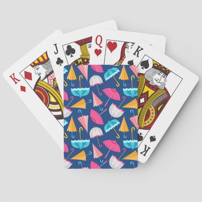 Colourful Umbrella Pattern Playing Cards (Back)