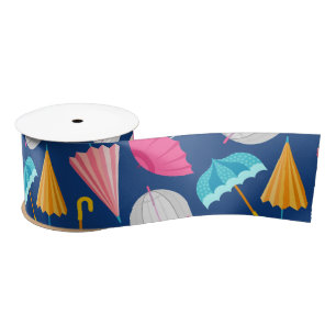 Colourful Umbrella Pattern Satin Ribbon