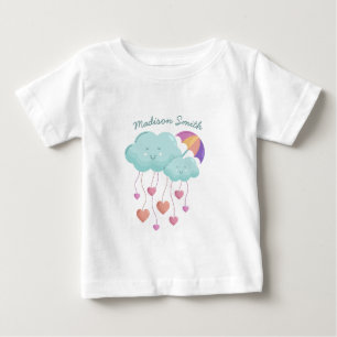 Colourful Umbrella with Cute Clouds Baby T-Shirt