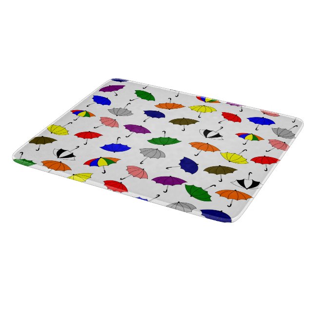 Colourful Umbrellas Design Cutting Board (Corner)