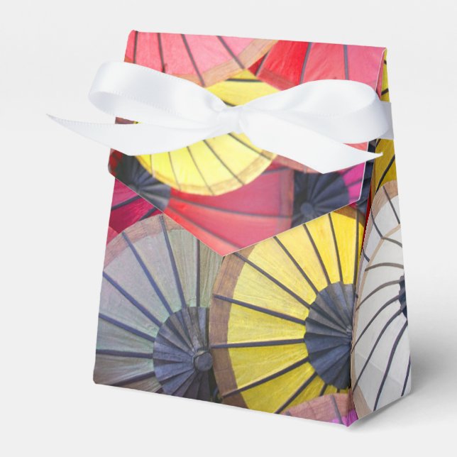 Colourful Umbrellas Favour Box (Front Side)