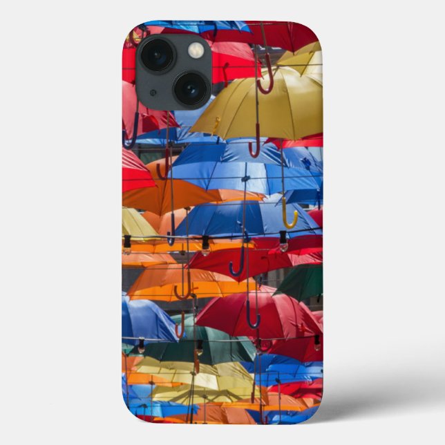 Colourful umbrellas in the sky blue orange red  Case-Mate iPhone case (Back)