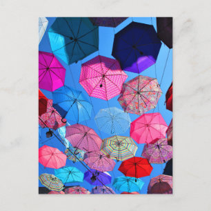 Colourful Umbrellas in Vieux Hull Québec Postcard