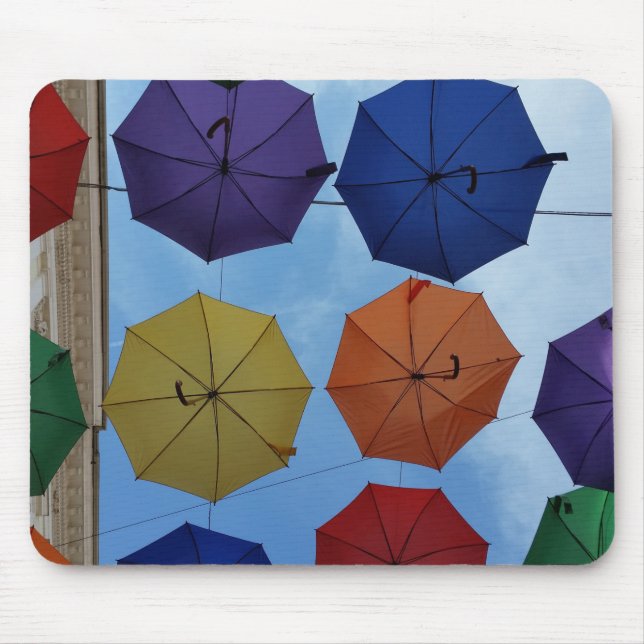 Colourful umbrellas mouse pad (Front)