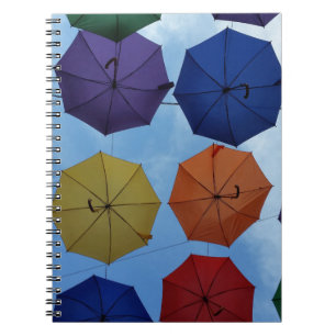Colourful umbrellas notebook