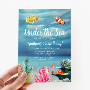 Colourful Under the Sea Birthday Invitation
