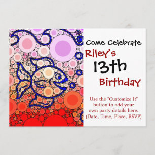 Colourful Under the Sea Bubbly Fish Swimming Mosai Invitation
