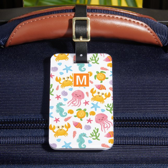 Colourful Under the Sea Kids Travel Luggage Tag (Front Insitu 2)
