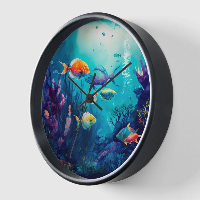 Colourful under the sea landscape clock (Angle)