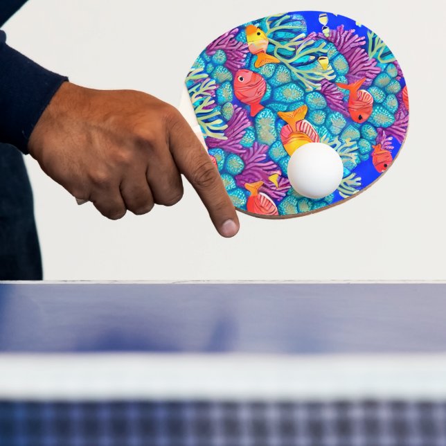 Colourful Underwater Coral Reef Seamless Pattern Ping Pong Paddle (Insitu)