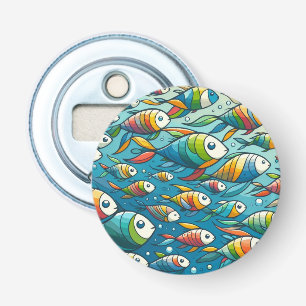 Colourful underwater fish art bottle opener