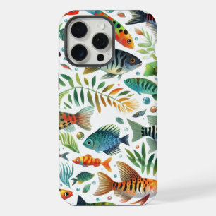 Colourful underwater fish art iPhone 15 pro max case
