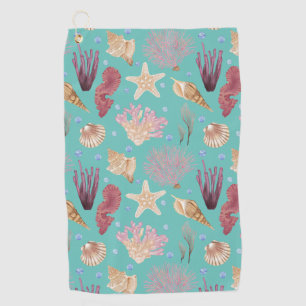 Colourful Underwater Life Pattern Golf Towel