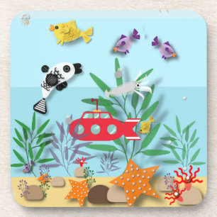 Colourful Underwater Scene Coaster