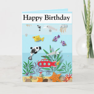 Colourful Underwater Scene Editable Card