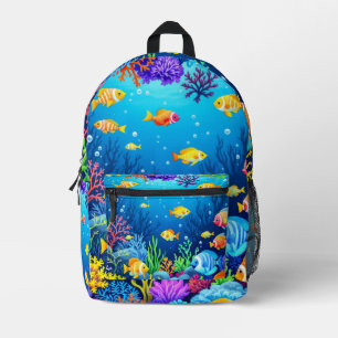 Colourful Underwater Scene Printed Backpack