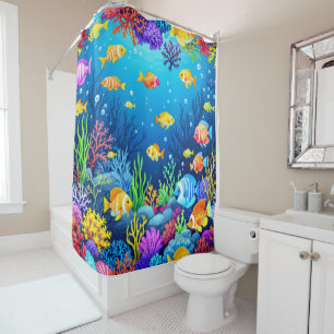 Colourful Underwater Scene Shower Curtain