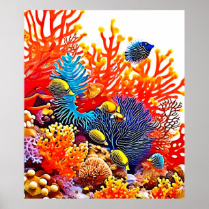 Colourful Underwater Sea Life Design  Poster