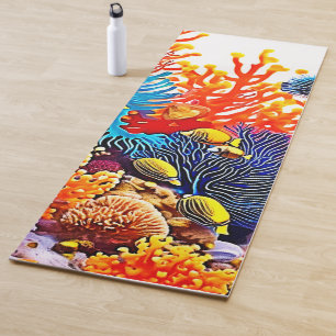 Colourful Underwater Sea Life Design Yoga Mat