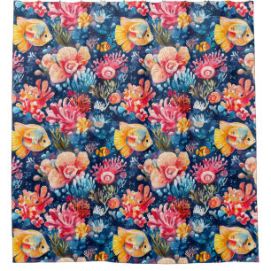 Colourful Underwater Sea Life Ocean Shower Curtain