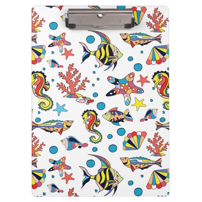 Colourful Underwater Sea Life Pattern Clipboard (Front)