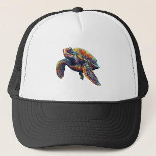Colourful underwater sea turtle dreamlike beautifu trucker hat