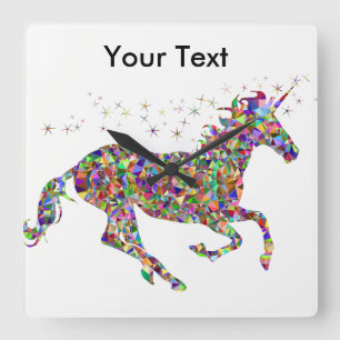 Colourful Unicorn Clock