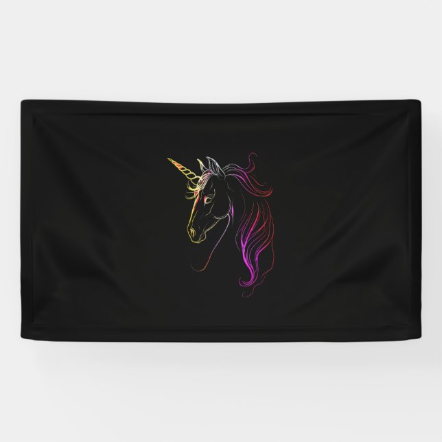 Colourful Unicorn Head Magic Tank Top Banner (Horizontal)