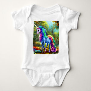 Colourful Unicorn Horse-46566 Baby Bodysuit