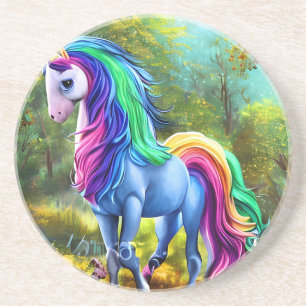 Colourful Unicorn Horse in The Forest-46567 Coaster
