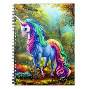 Colourful Unicorn Horse in The Forest-46567 Notebook