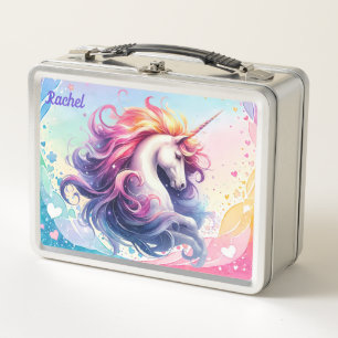 Colourful Unicorn Metal Lunch Box