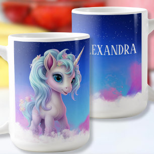 Colourful Unicorn Name Mug