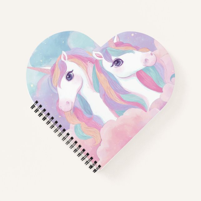 Colourful Unicorn Notebook Cute Magical Journal (Front)