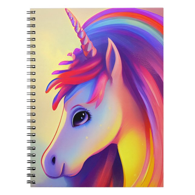 Colourful unicorn painting notebook (Front)