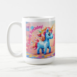 Colourful Unicorn Pinata Birthday Coffee Mug