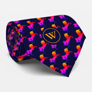 Colourful   UNICORN plus   MONOGRAM Blue Tie