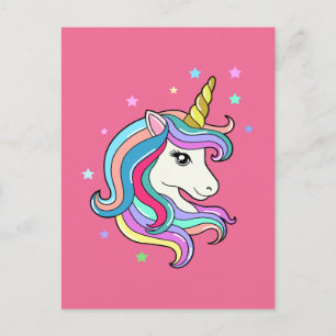 Colourful Unicorn Postcard
