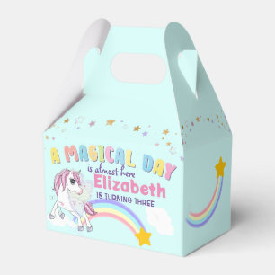 Colourful Unicorn Rainbow Cute Magical Pink Favour Box