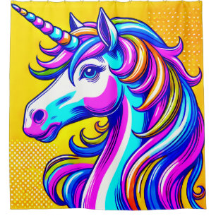 Colourful Unicorn Shower Curtain