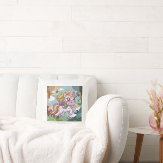 Colourful Unicorn Throw Pillow