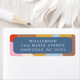 Colourful Unique Abstract Return Address Holiday Label