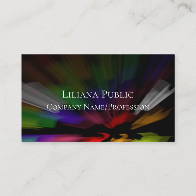 Colourful Unique Abstract Shiny Business Card (Front)