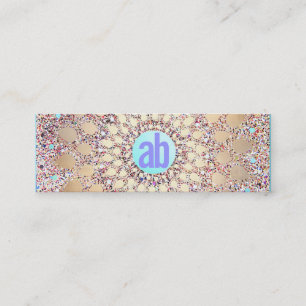 Colourful, Unique and Festive Monogrammed Glitter Mini Business Card